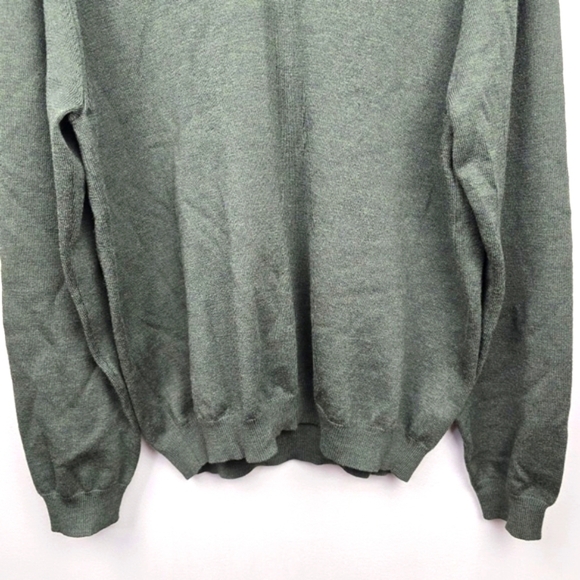 BROOKS BROTHERS Stretch Wool Blend Dressy Pullover Sweater Dark Green Men Size L - Picture 4 of 16